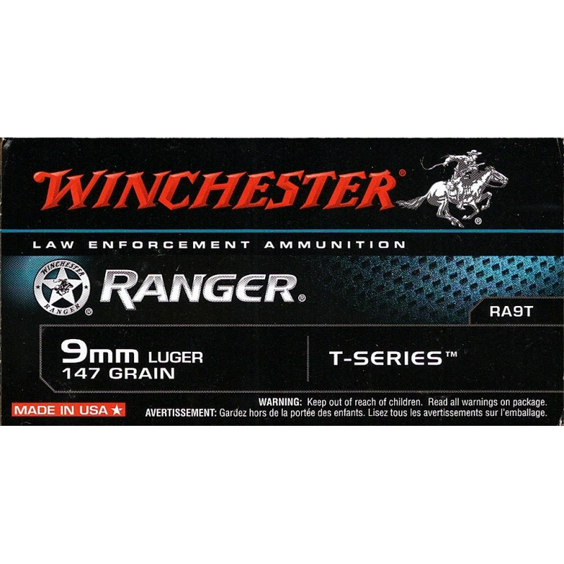 Winchester Ranger 9mm Luger 147 grain T-seies 100 Rounds