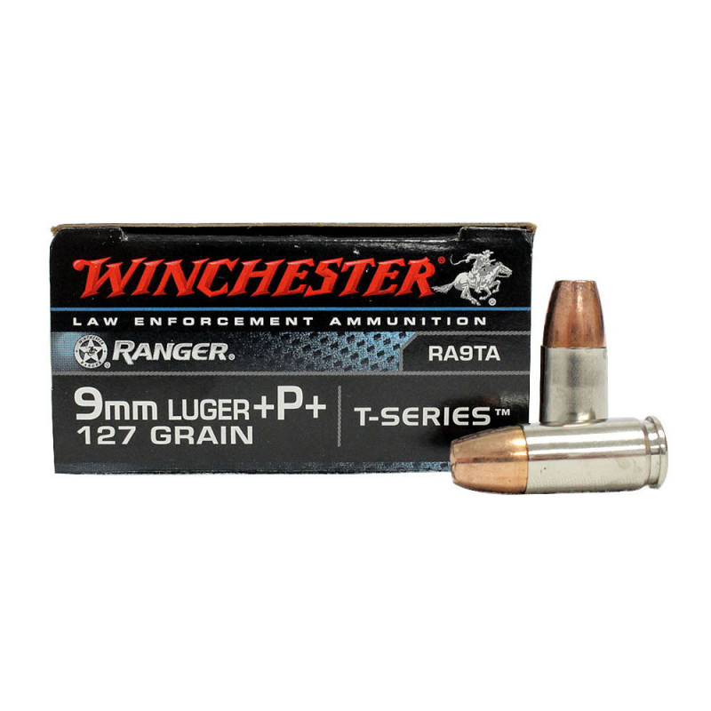 Winchester Ranger 9mm luger +P+ 127 grain t-series 100 Rounds